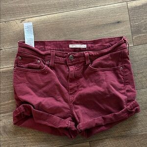 Levi's Women's Dark Red Jean Shorts